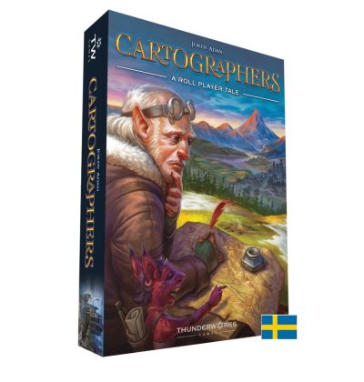 Cartographers: A Roll Player Tale – svensk utgåva av brädspelet med fantasytema.