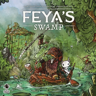 Feya’s Swamp spelbox med fantasifullt träsklandskap och karaktärer.