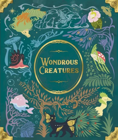 Wondrous Creatures spelbox med fantasifulla varelser och dekorativ ram.