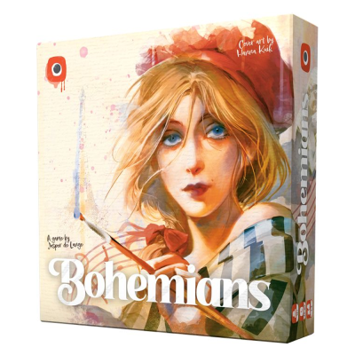 Bohemians spelbox med konstnärlig omslagsillustration.