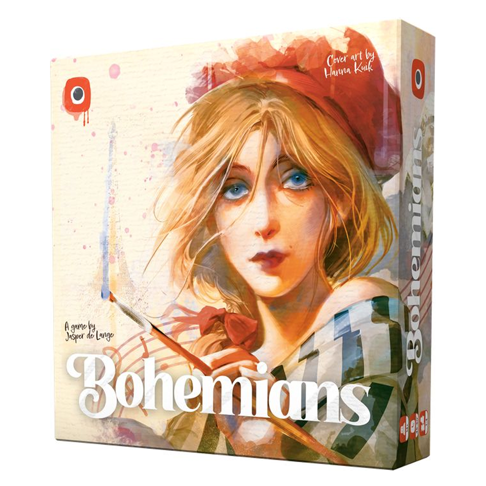 Bohemians spelbox med konstnärlig omslagsillustration.