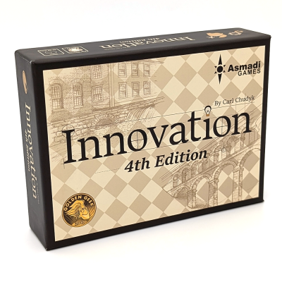 Innovation 4th Edition komponenter med tidsålderskort och referenskort.