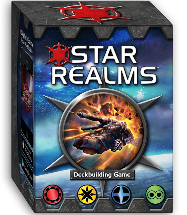 Star Realms Core Game spelbox med rymdtema och skepp i strid.