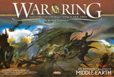 War of the Ring Second Edition brädspelsbox med episkt Midgård‑motiv.