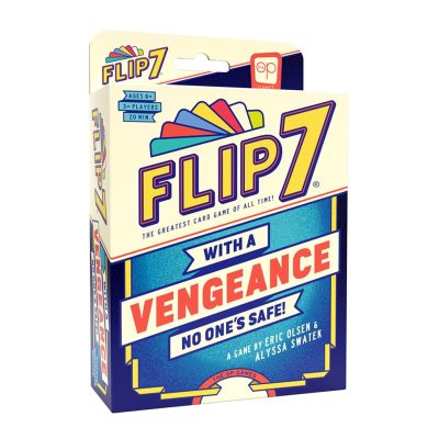 Flip 7: With a Vengeance spelbox med färgglad design och logotyp.