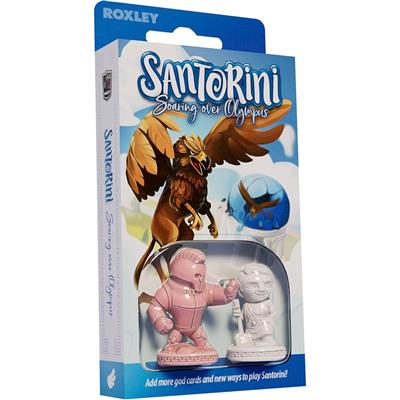 Santorini: Soaring over Olympus expansionsbox med flygande varelse och två minis.