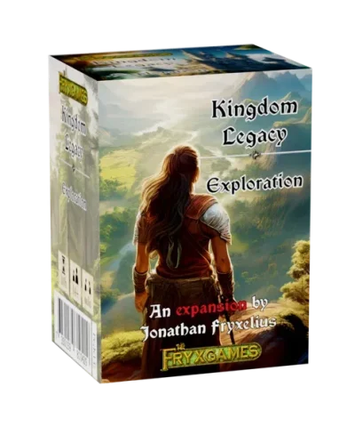 Kingdom Legacy Exploration spelbox med äventyrlig landskapsillustration.
