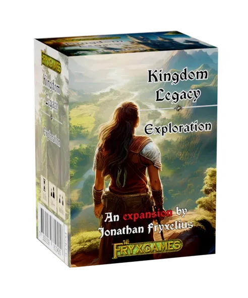 Kingdom Legacy Exploration spelbox med äventyrlig landskapsillustration.