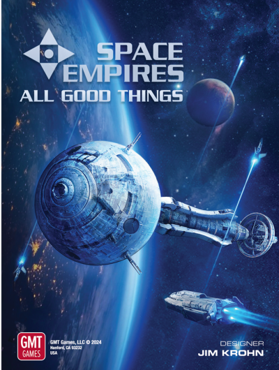 Space Empires: All Good Things spelbox med rymdskepp och planet i bakgrunden.